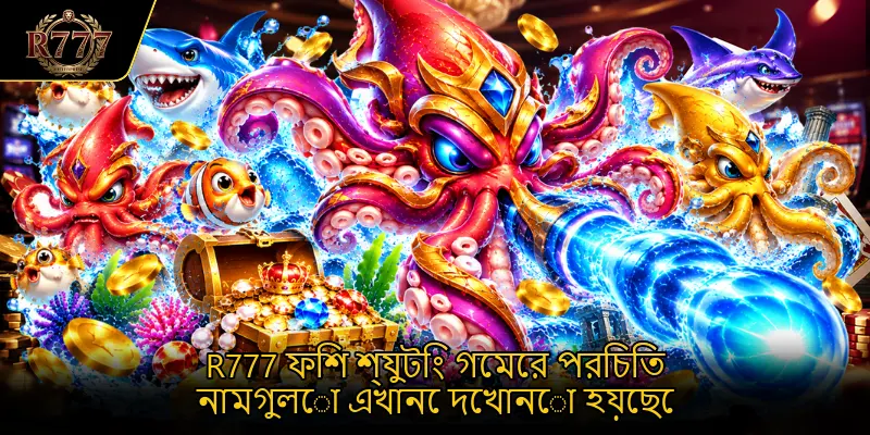 R777 ফিশ শ্যুটিং গেমের পরিচিত নামগুলো এখানে দেখানো হয়েছে